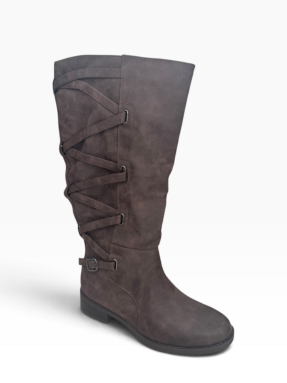 Journee Collection Women's Extra Wide Calf Carly Boot Brown, Size 7.5 - NWB
